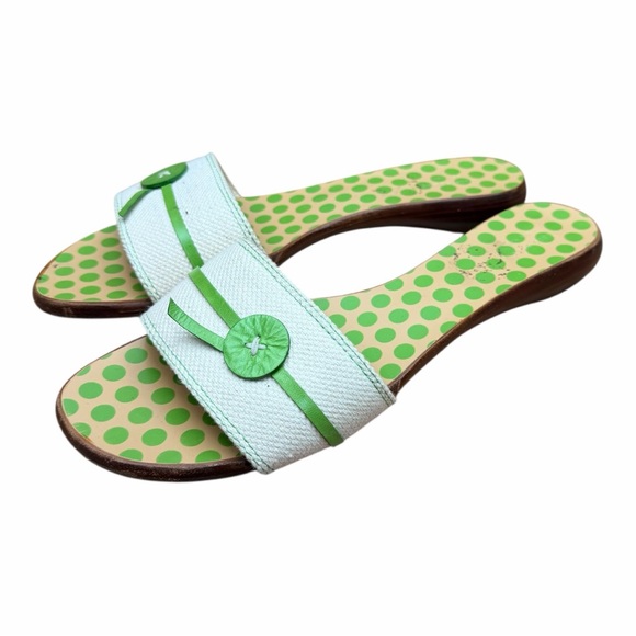 kate spade Shoes - Kate Spade Shoes Womens Size 10 Green Polka Dot Mules Made in Italy Slide Sandal